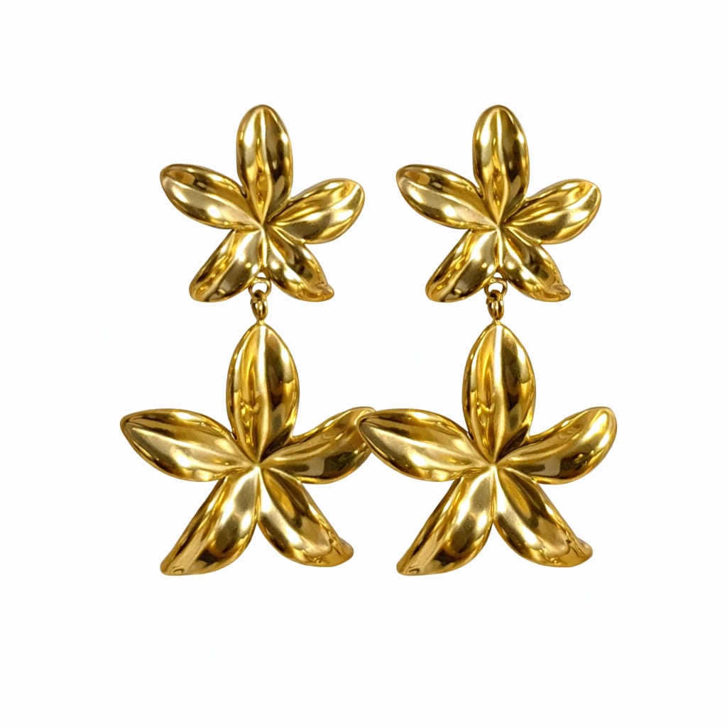 Boucles d'oreilles Fleur Dorée