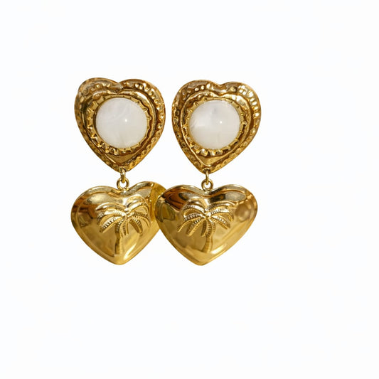 Boucles d'oreilles Coeur Palmier